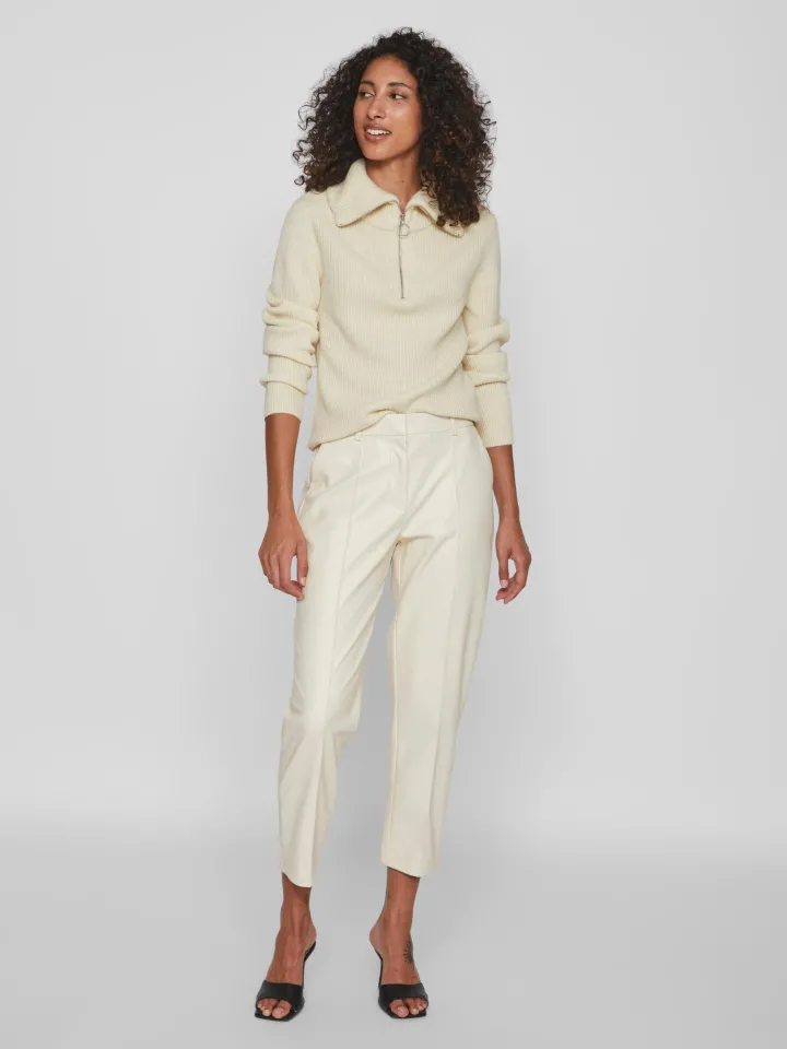 veronica_zip_jumper_birch_2.webp Vila Jumpers & Cardigans<VERONICA ZIP JUMPER (BIRCH)