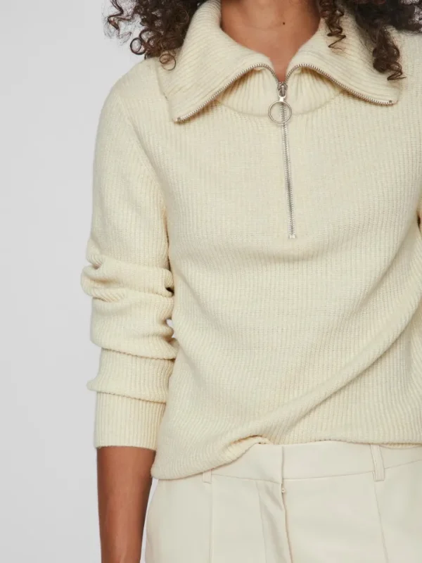 Vila Jumpers & Cardigans<VERONICA ZIP JUMPER (BIRCH)