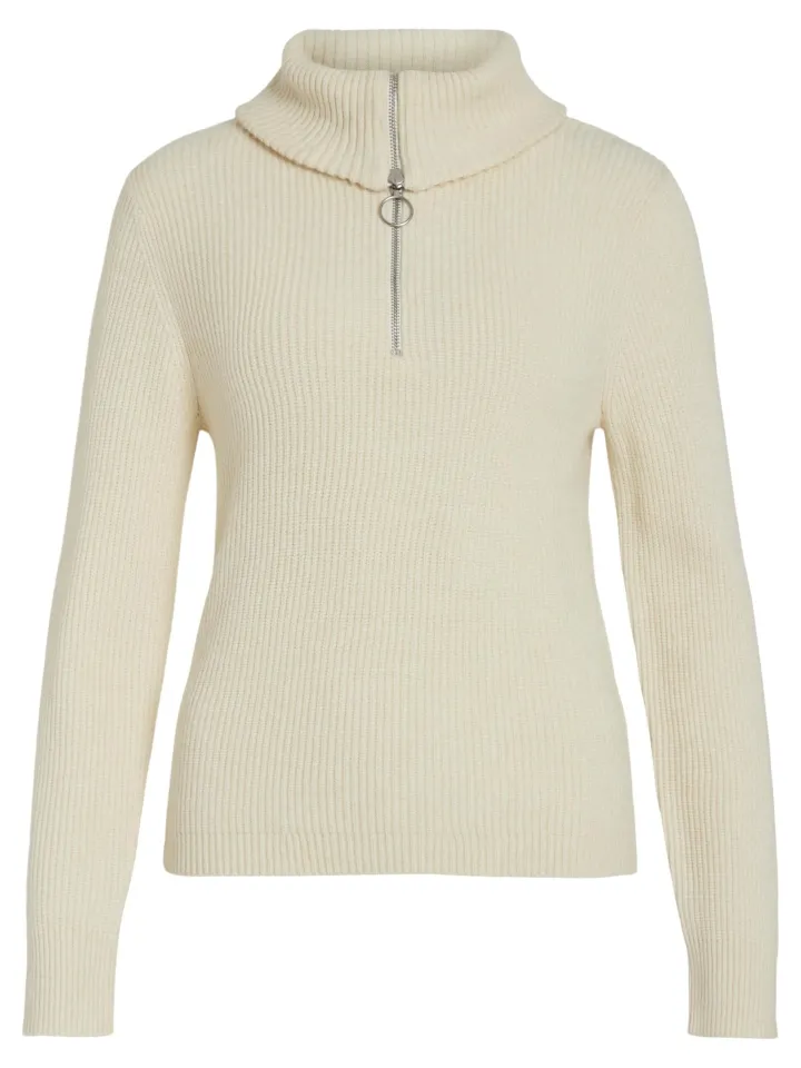 veronica_zip_jumper_birch_6.webp Vila Jumpers & Cardigans<VERONICA ZIP JUMPER (BIRCH)
