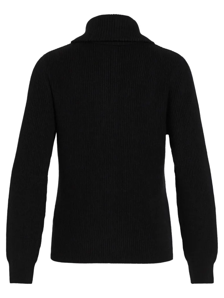 veronica_zip_jumper_black_6.webp Vila Jumpers & Cardigans<VERONICA ZIP JUMPER (BLACK)
