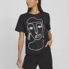 Vila T-Shirts<VIANNA T-SHIRT (BLACK/WHITE FACE)