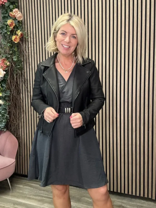 Vila Jackets<Vicky Biker Jacket (Black/Washed)