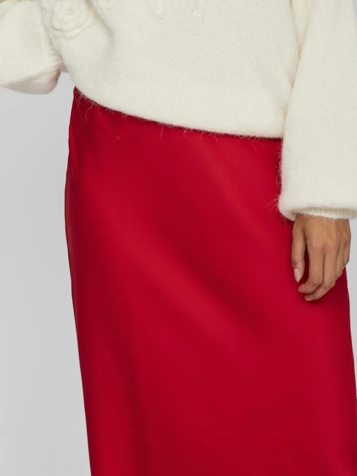 vielette_high_waisted_max_2.webp Vila Skirts<Vielette High Waisted Maxi Skirt (Barbados Cherry)