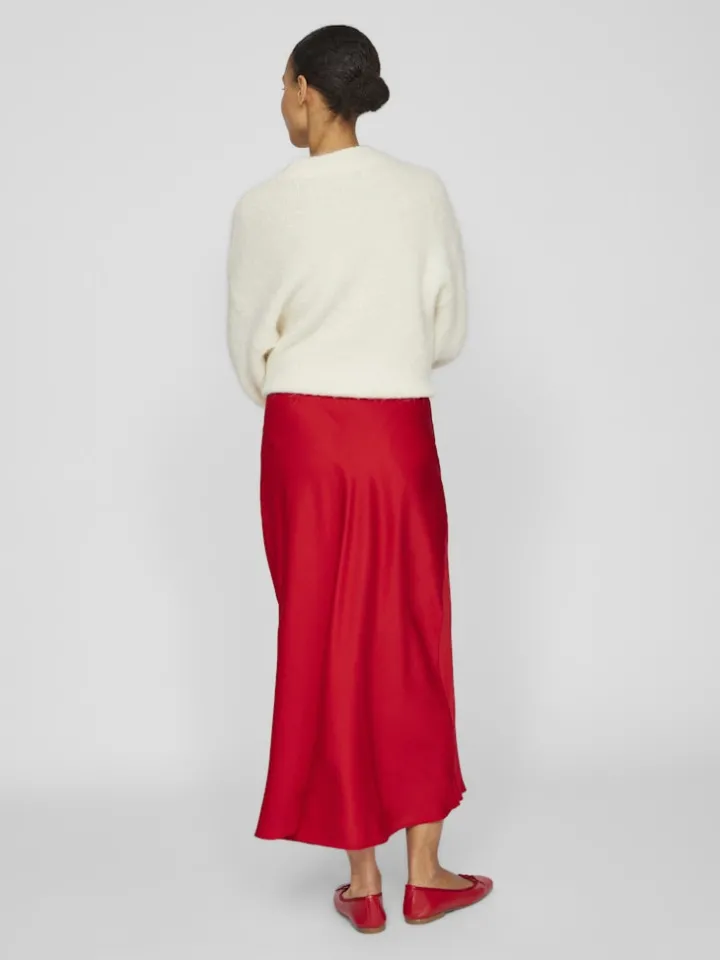 vielette_high_waisted_max_3.webp Vila Skirts<Vielette High Waisted Maxi Skirt (Barbados Cherry)