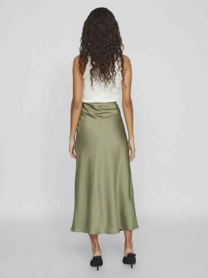 vielette_high_waisted_max_4-3.webp Vila Skirts<Vielette High Waisted Maxi Skirt (Oil Green)