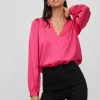 Vila Shirts & Blouses<Viellette V-Neck Shirt (Pink Yarrow)