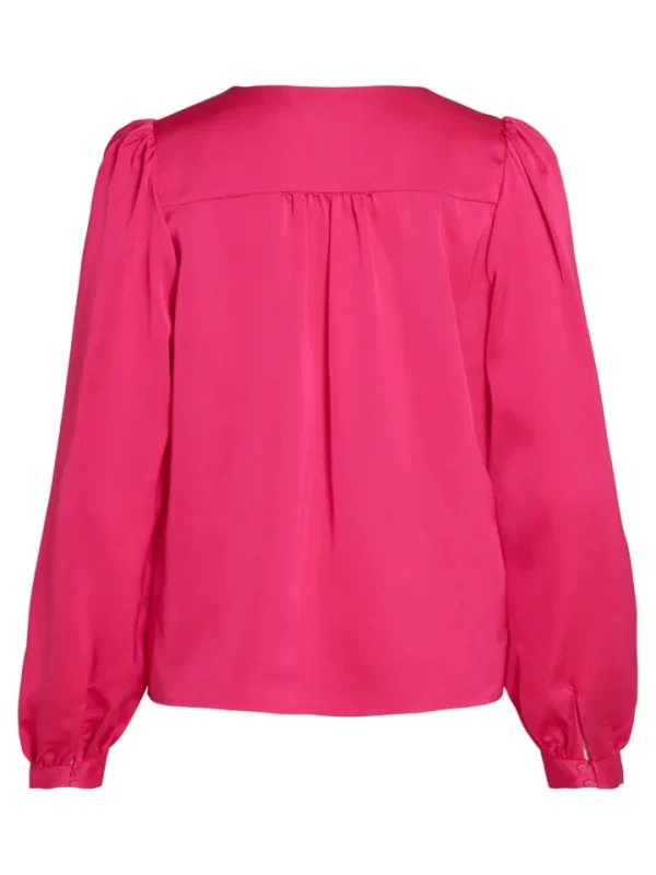 Vila Shirts & Blouses<Viellette V-Neck Shirt (Pink Yarrow)