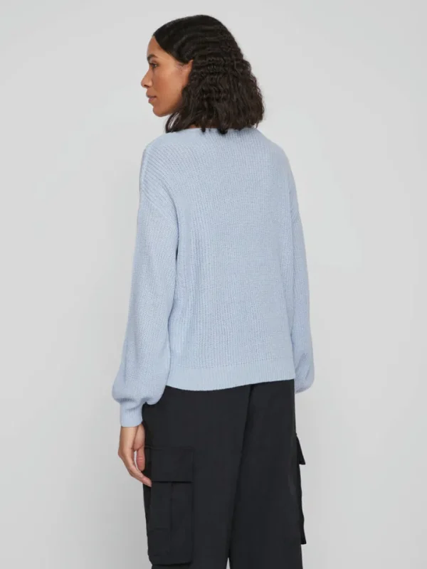 Vila Jumpers & Cardigans<Viena V-Neck Lace Top (Blue Kentucky)