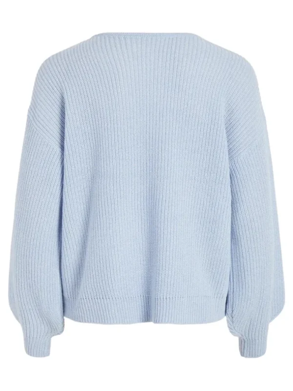 Vila Jumpers & Cardigans<Viena V-Neck Lace Top (Blue Kentucky)
