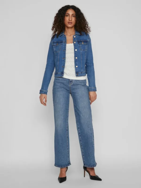 Vila Jackets<VINEED DENIM JACKET (MEDIUM BLUE)