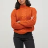 Vila Jumpers & Cardigans<Vioa High Neck Jumper (Burnt Orange)