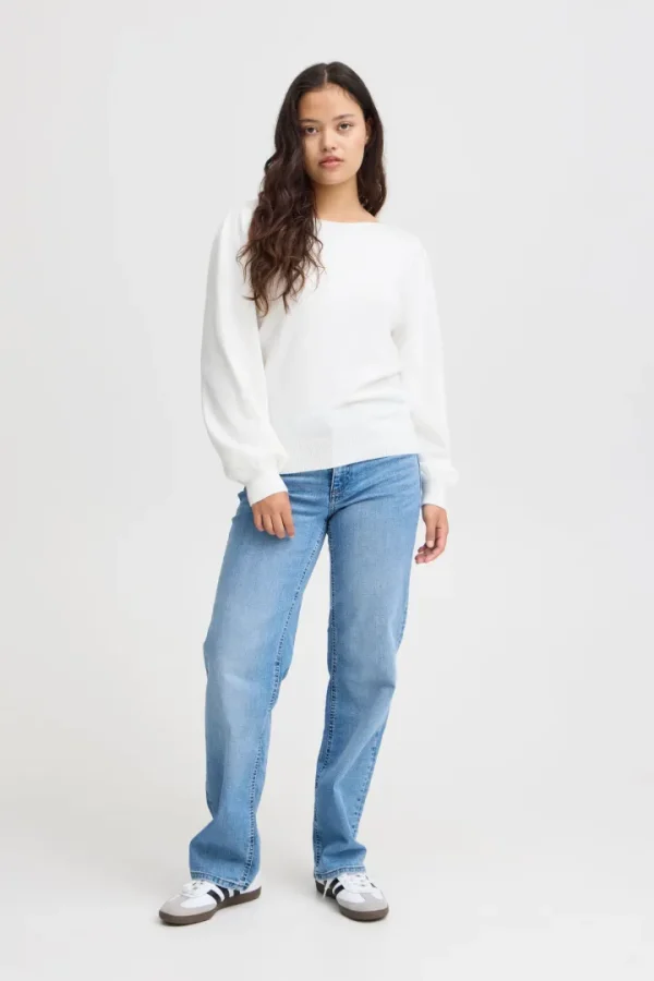 Ichi Jumpers & Cardigans<Virelle Boatneck Jumper (Cloud Dancer)