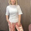 Vila T-Shirts<Vivian Cinched Waist T-Shirt (Cloud Dancer)