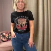 Vila T-Shirts<Vulkan T-Shirt (Black/Wild at Heart)