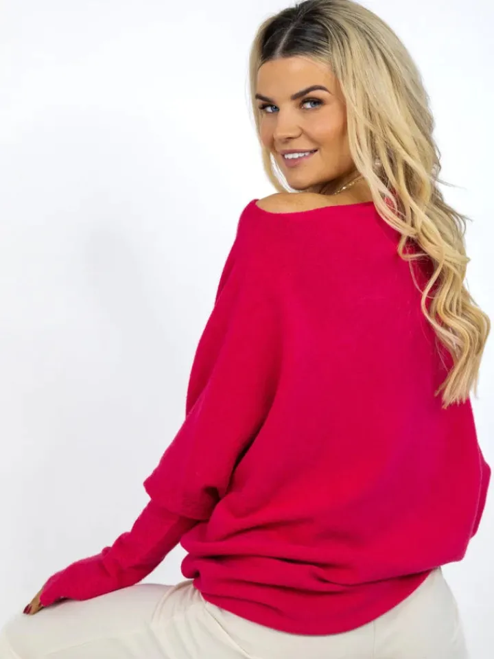 windsor_jumper_raspberry__2.webp Kate & Pippa Jumpers & Cardigans<WINDSOR JUMPER (RASPBERRY RED)