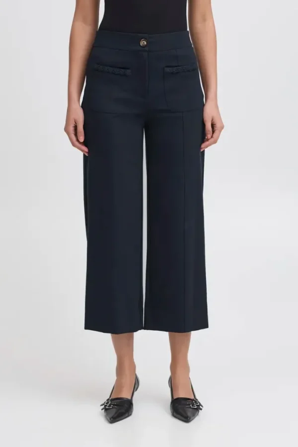 Ichi Pants<Yvonne Cropped Pants (Total Eclipse)