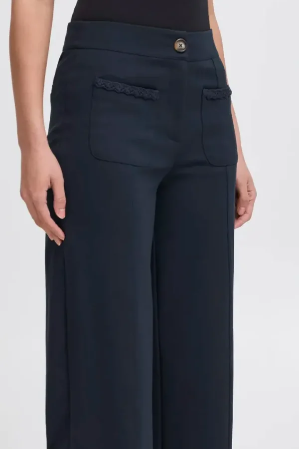 Ichi Pants<Yvonne Cropped Pants (Total Eclipse)