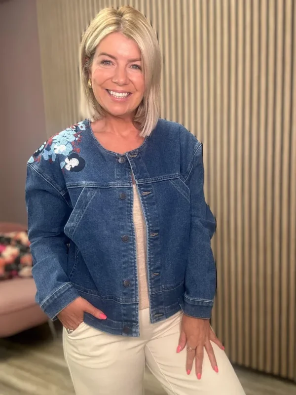 Object Jackets<Zenia Denim Jacket (Medium /Embroidery)